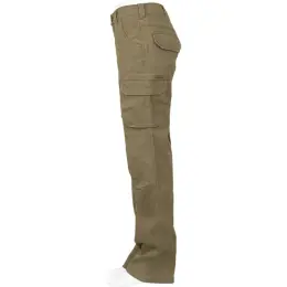 Ladies Heritage Cargo Trousers Khaki Side